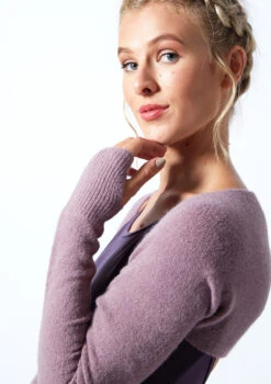 Move Dance Giovanna Knit Shrug -dance costume MOZ0718 PUR CLOSE UP SIDE 1 18289.1678885120