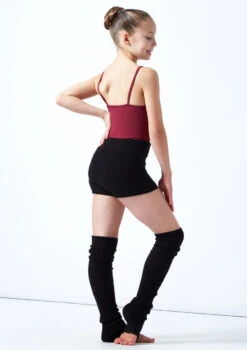 Move Dance Teen Isabella Knit Roll Top Dance Shorts -dance costume MOZ5719 BLK BACK 1 87471.1678885173