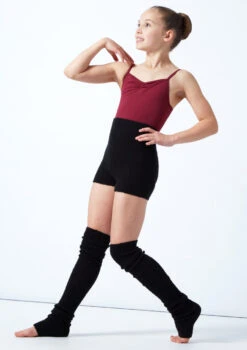 Move Dance Teen Isabella Knit Roll Top Dance Shorts -dance costume MOZ5719 BLK FRONT 1 22982.1678885173