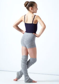 Move Dance Teen Isabella Knit Roll Top Dance Shorts -dance costume MOZ5719 GRY BACK 2 31117.1678885173