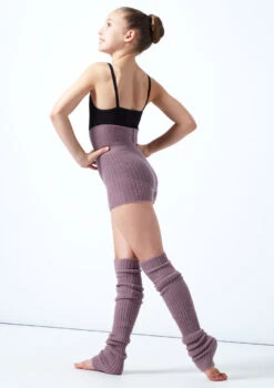 Move Dance Teen Isabella Knit Roll Top Dance Shorts -dance costume MOZ5719 PURP BACK 1 72367.1678885173