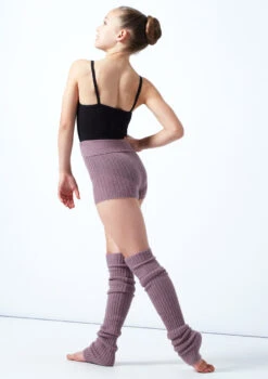 Move Dance Teen Isabella Knit Roll Top Dance Shorts -dance costume MOZ5719 PURP BACK 2 72559.1678885173
