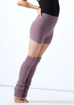Move Dance Teen Isabella Knit Roll Top Dance Shorts -dance costume MOZ5719 PURP FRONT 1T 19211.1696981489