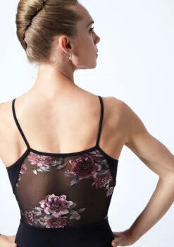 Move Dance Petal Floral Camisole Leotard -dance costume MO L0631 BLK CLOSE UP BACK 1 11146.1678884198