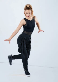 Weissman Mesh Detail Sleeveless Leotard -dance costume MT12491 black AH10511 785 60181.1678891221