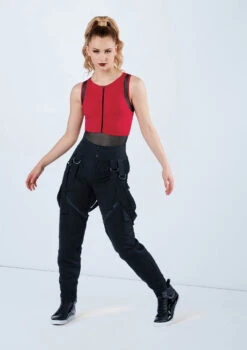 Weissman Mesh Detail Sleeveless Leotard -dance costume MT12491 red AH10511 623 04979.1698840510