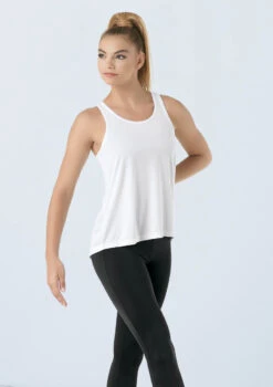 Weissman Flyaway Racerback Tank Top 8 Weissman Flyaway Racerback Tank Top -dance costume PT9669 white 0293 86533.1678891454