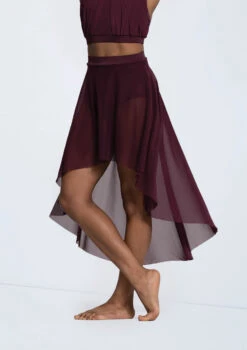 Weissman Power Mesh High-Low Skirt 8 Weissman Power Mesh High-Low Skirt -dance costume S13087 raisin 4709 24501.1698718732