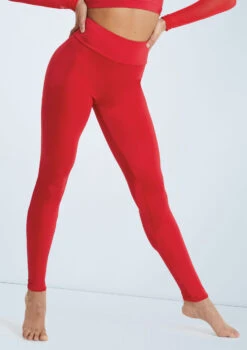 Weissman Lustre High-Waist Leggings 14 Weissman Lustre High-Waist Leggings -dance costume SH11069 red 122148 22388.1678891500