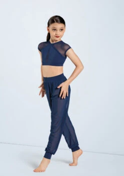 Weissman Mesh Jogger Pants -dance costume SM11625 navy 998 62857.1678891641