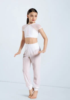 Weissman Mesh Jogger Pants -dance costume SM11625 white 035 25399.1678891650
