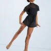 Weissman Mock Neck Power Mesh Romper -dance costume SM11785 BLACK 6583 67926.1678891650