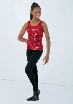 Weissman Ultra Sparkle Tank Top 11 Weissman Ultra Sparkle Tank Top -dance costume SQ9554 F Red 90373.1678891799