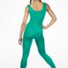 Alegra Shiny Deanna Unitard -dance costume al c0216 alegra shiny deanna unitard green front no1 40090.1678871196