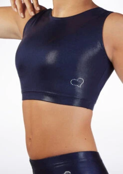 Alegra Girls Metallic Gymnastics Crop Top 11 Alegra Girls Metallic Gymnastics Crop Top -dance costume al s5928 alegra girl metallic gymnastics crop top blue front 05944.1678878628