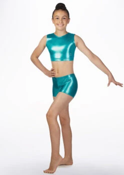 Alegra Girls Metallic Gymnastics Crop Top 13 Alegra Girls Metallic Gymnastics Crop Top -dance costume al s5928 alegra girl metallic gymnastics crop top blue front no1 55672.1678878627