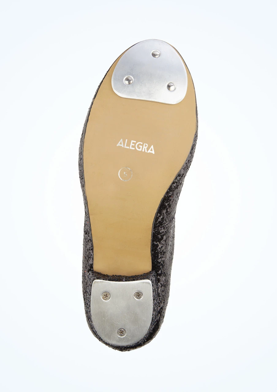 Alegra Tie Front Glitter Tap Shoe - Black 5 Alegra Tie Front Glitter Tap Shoe - Black - Image 3