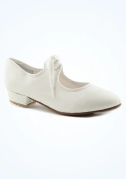 Alegra Tie Front Tap Shoe - White -dance costume alh0022 white main 1t 65991.1678872532