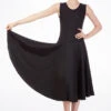 Tappers & Pointers Girl's Tank Ballroom Dress Long -dance costume ballroom3 tappers pointers girls tank ballroom dress long black front 18896.1678886270