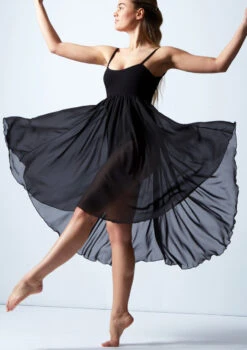 Capezio Empire Dress -dance costume bg001 blk front 1t 22671.1698805298