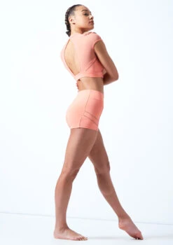 Bloch Ladder Trim Crop Top -dance costume bl ft5201 bloch ladder trim crop top pink back 89660.1678925860