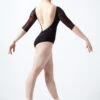 Ballet Rosa Floral Embroidery 3/4 Sleeve Mesh Leotard -dance costume br gigi ballet rosa floral embroidery 3 4 sleeve mesh leotard black back 17936.1678926768