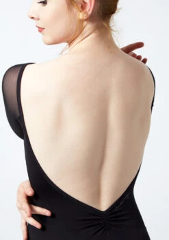 Ballet Rosa Floral Embroidery 3/4 Sleeve Mesh Leotard -dance costume br gigi ballet rosa floral embroidery 3 4 sleeve mesh leotard black back no1 83179.1678926769