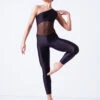 Ballet Rosa One Shoulder Unitard - Black 1 Ballet Rosa One Shoulder Unitard - Black -dance costume brmagali black front 1 92396.1678926846