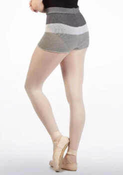 Intermezzo Striped Roll Top Dance Short -dance costume it 5162 intermezzo striped roll top dance short grey back thumbnail T 14018.1698808413