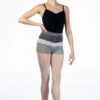 Intermezzo Striped Roll Top Dance Short -dance costume it 5162 intermezzo striped roll top dance short grey front 97812.1678928046