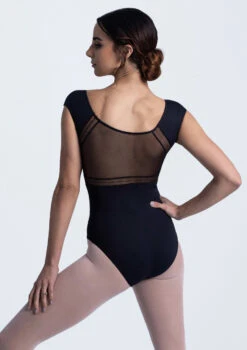 Intermezzo Cap Sleeve Ribbon Leotard -dance costume it31609 blk bmain 91354.1692920952