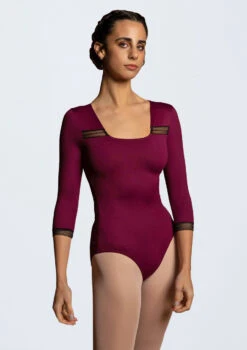 Intermezzo 3/4 Sleeve Ribbon Leotard -dance costume it31610 pur fmain 73471.1692920962
