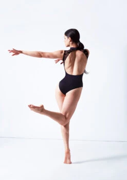 Intermezzo Bella Flocked Keyhole Leotard -dance costume it31637 black back 99781.1687216727