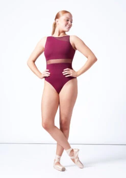 Intermezzo Clementine Tank Mesh Leotard 14 Intermezzo Clementine Tank Mesh Leotard -dance costume it31664 burgundy front 1 61206.1697498581