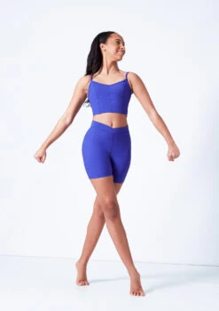 Mirella V Neck Chevron Cropped Camisole Top 13 Mirella V Neck Chevron Cropped Camisole Top -dance costume mim57059l blue front 2 68535.1679927468