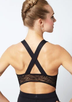 Move Dance Tulla Lace Cross Back Catsuit 9 Move Dance Tulla Lace Cross Back Catsuit -dance costume mo c0630 tulla lace cross back catsuit black front no1 60360.1678928380