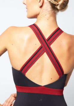 Move Dance Fearless Cross Back Leotard -dance costume mo l0614 move dance fearless cross back leotard black back no1 20849.1678884101