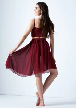 Move Dance Eris Asymmetric Lyrical Half Skirt -dance costume mo r0020 move dance eris asymmetric lyrical half skirt red back 60750.1678884614