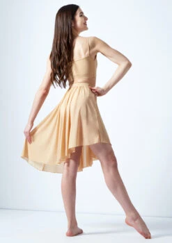Move Dance Eris Asymmetric Lyrical Half Skirt -dance costume mo r0020 move dance eris asymmetric lyrical half skirt tan back 57090.1678884615