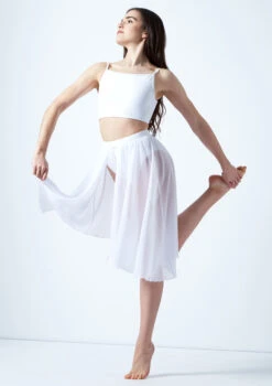 Move Dance Eris Asymmetric Lyrical Half Skirt -dance costume mo r0020 move dance eris asymmetric lyrical half skirt white front 08671.1678884614