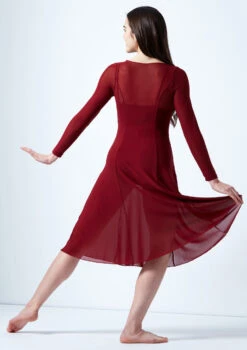 Move Dance Dione Long Sleeve Lyrical Dress 15 Move Dance Dione Long Sleeve Lyrical Dress -dance costume mo r0218 move dance dione long sleeve lyrical dress red back 12514.1678884651