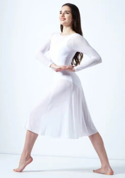 Move Dance Dione Long Sleeve Lyrical Dress 16 Move Dance Dione Long Sleeve Lyrical Dress -dance costume mo r0218 move dance dione long sleeve lyrical dress white front 70401.1678884650