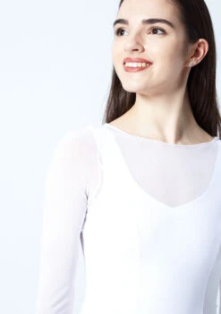 Move Dance Dione Long Sleeve Lyrical Dress 18 Move Dance Dione Long Sleeve Lyrical Dress -dance costume mo r0218 move dance dione long sleeve lyrical dress white front no1 95551.1678884651