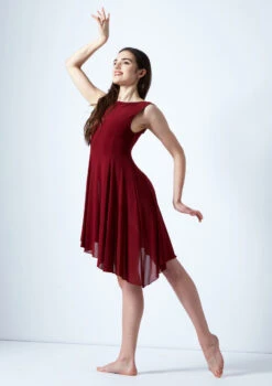 Move Dance Pandora Asymmetric Lyrical Dress 11 Move Dance Pandora Asymmetric Lyrical Dress -dance costume mo r0221 move dance pandora high neck lyrical dress red front 52277.1678884660