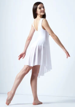 Move Dance Pandora Asymmetric Lyrical Dress 10 Move Dance Pandora Asymmetric Lyrical Dress -dance costume mo r0221 move dance pandora high neck lyrical dress white back 39341.1678884657
