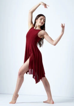 Move Dance Larissa High Split Lyrical Dress 9 Move Dance Larissa High Split Lyrical Dress -dance costume mo r0222 move dance larissa high split lyrical dress red front 10811.1678884660
