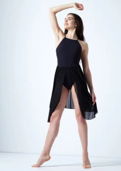 Move Dance Ariel Cross Back Lyrical Dress -dance costume mo r0224 move dance ariel cross back lyrical dress black front 34659.1678884670