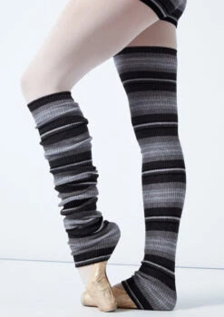 Move Dance Rosy Striped Knit Legwarmers -dance costume mo7011 gry main 1t 58364.1696981490
