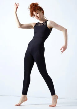 Move Dance Ariella Open Back Catsuit -dance costume moc0636 black front 2 69117.1678928413