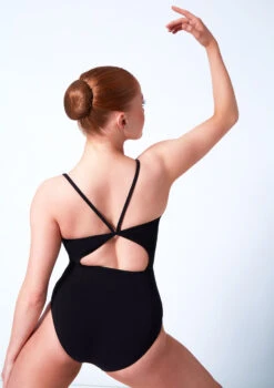 Move Dance Piper Open Back Camisole Leotard -dance costume mol0173 black close up front 37339.1678884029